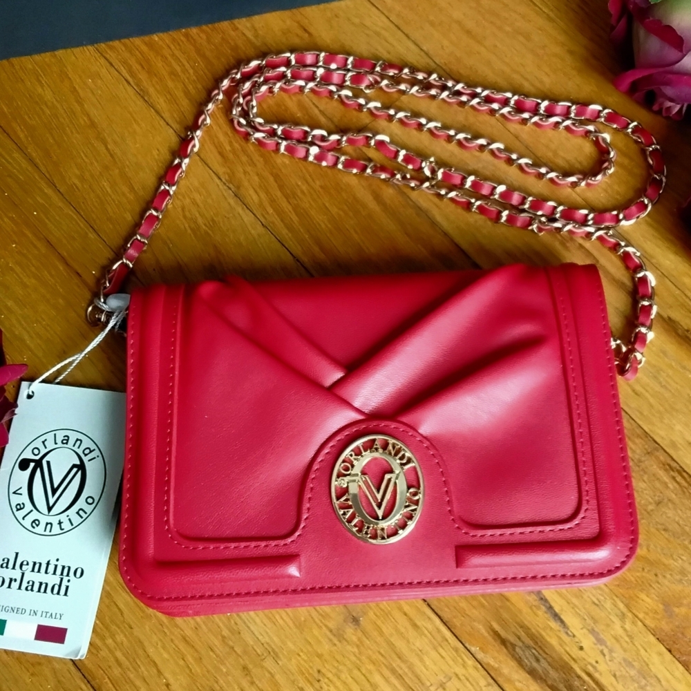 Valentino Orlandi Red  Crossbody Cluch NWT